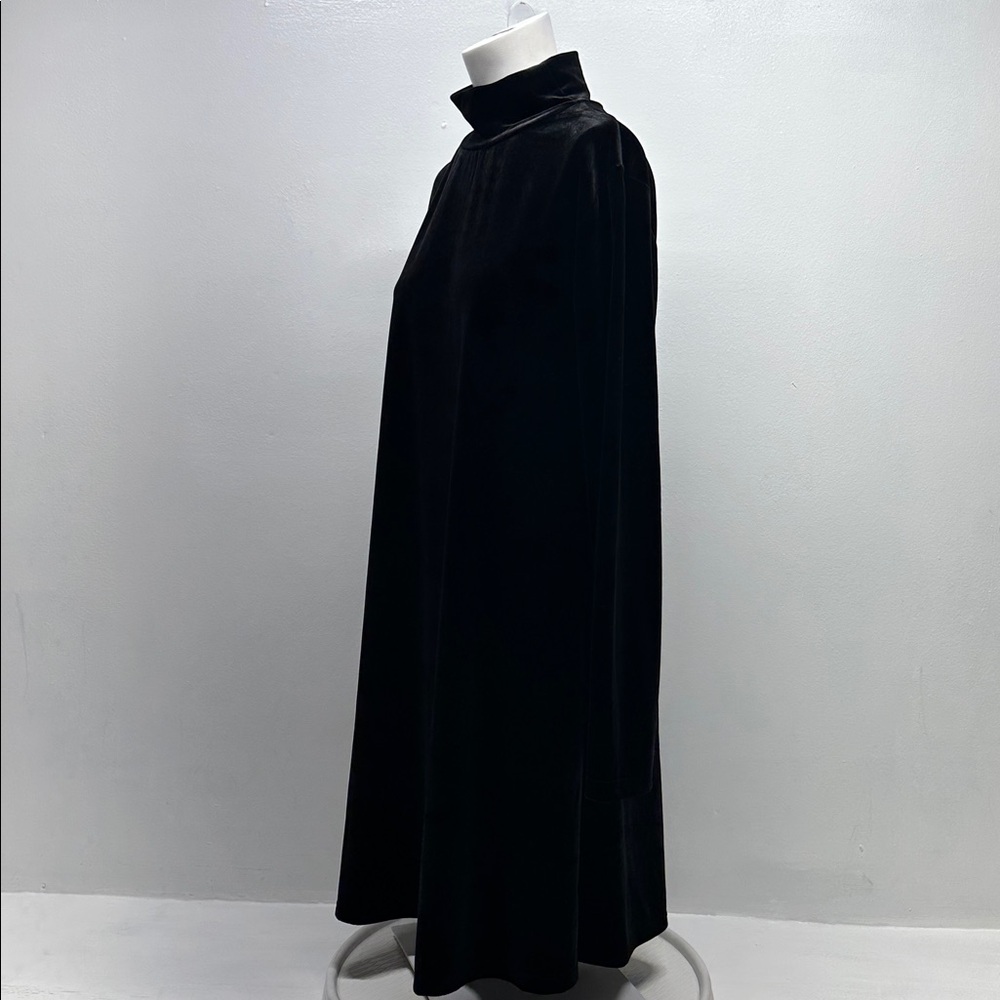 Pomander Place Mottershead Velvet Dress Long Sleeve High Neck Stretch Black XL - Picture 6 of 10